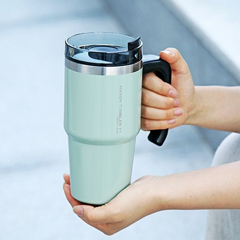 AS 스트로우, 투명 스탠리빨대 8 푸코 메이슨 빨대 텀블러 600ml, 메이슨 텀블러(600ml-실버)