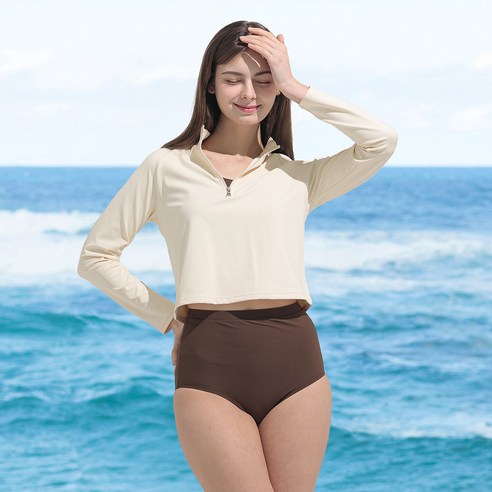 에어워크서프 여성래쉬가드 크롭 반집업 티셔츠 YAWe5260
