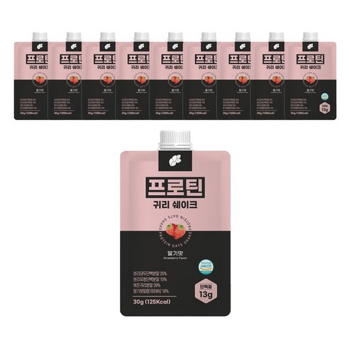 프로틴 귀리쉐이크 10봉 1SET, 02.딸기맛10봉, 10개, 30g