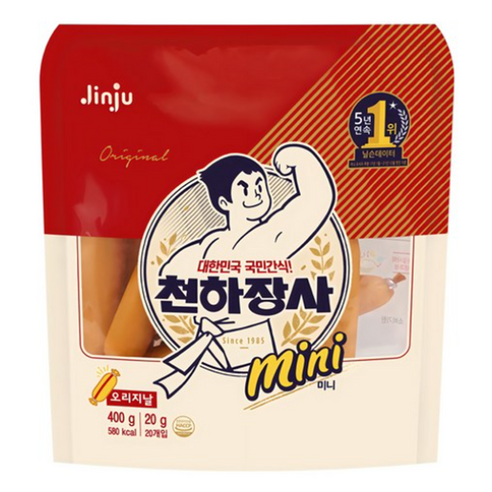 천하장사 오리지날 미니 간식 소시지, 400g, 5개