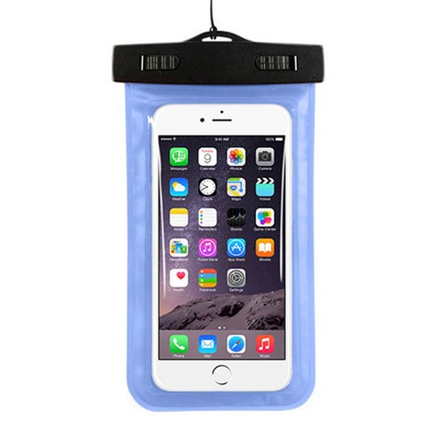 눕눕 스마트폰 방수팩 휴대폰 방수케이스 물놀이용, 블루, 1개
