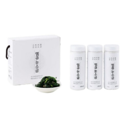 해양심층 미네랄 엠큐 저염 소금세트 고운소금 150g 2병 굵은소금 125g 1병, 1개