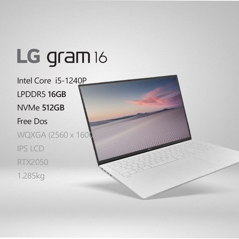  고성능 노트북 라인업을 소개합니다 LG전자 2022 그램16(12세대) 16ZD90Q-EX56K - [프리미엄 패키지+사은품 증정 이벤트], FREE DOS, 16GB, 512GB
