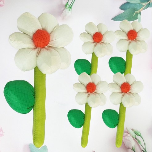 재니야 빅 플라워 인형꽃 15cm 5p세트, 화이트
