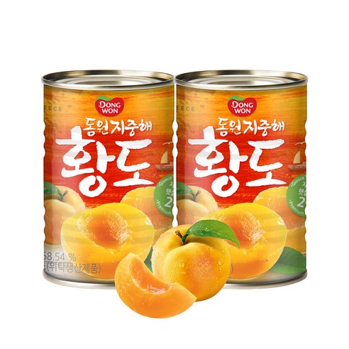 동원 지중해 황도 통조림, 820g, 2개