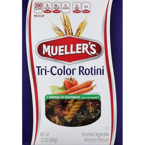 Muellers Tri-Color Rotini 355ml12온스 냉면