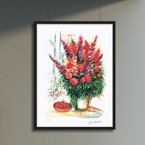 [그림닷컴] Bouquet with Bowl of Cherries (200 Editions) 마르크 샤갈 Marc Chagall 판화, 그림만주문(액자X)