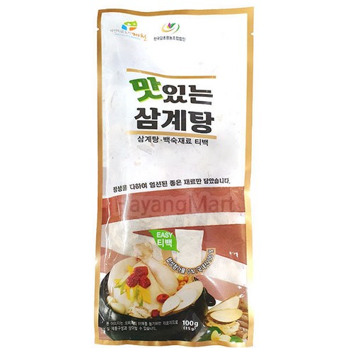 100% 국내산 한방 삼계탕재료 100g 티백/국산/황기/당귀/대추/엄나무/뽕나무/오가피/채움백숙재료/맛있는삼계탕, 50개