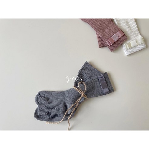 사랑스러운 아이를 위한 특별한 선물, 팀앤드 리본 골지 니삭스