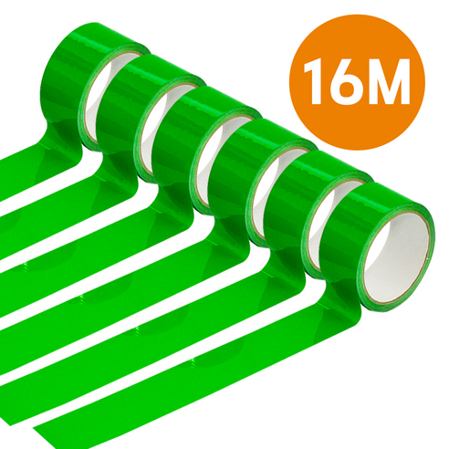 솜앤티글로벌 위험 안전표시 주차장 바닥 라인테이프 16M x 6개, 그린, 1세트