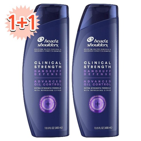 헤드앤숄더 클리니컬 드라이 스칼프 샴푸 400ml 2개 세트 헤드앤숄더클리니컬스트렝스 16 헤드앤숄더 샴푸 클리니컬 스트렝스 오일 컨트롤 비듬 샴푸 400ml 보라 137625, 1개
