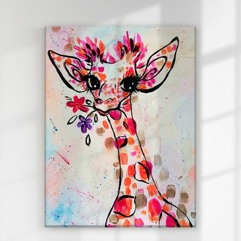 오로라데코덴 캔버스형 보석십자수 30x40cm, MK006 드로잉 기린