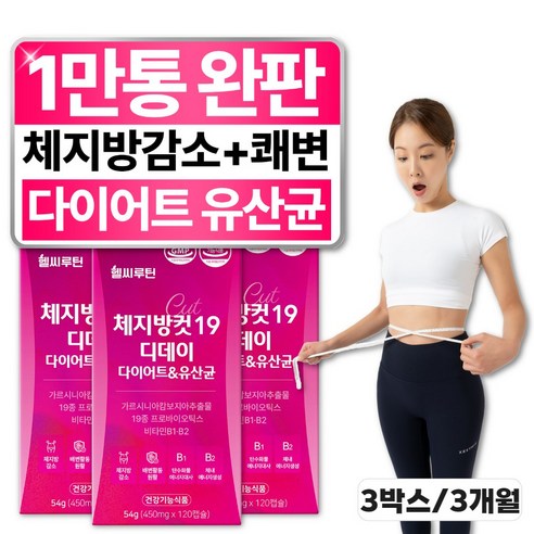 헬씨루틴 체지방컷 19 디데이 다이어트 유산균, 3개, 120정