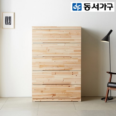 동서가구 라스카 삼나무 5단 서랍장 DF912072, 내추럴