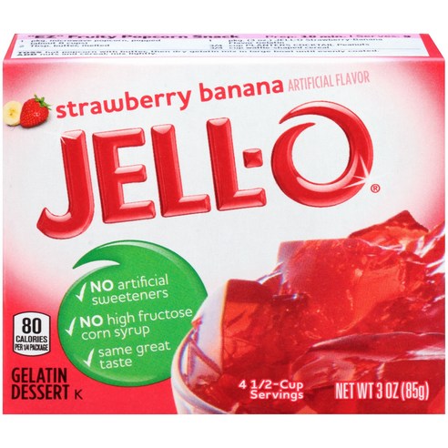 젤오 젤라틴 디저트 젤리 믹스 85g, 스트로베리 바나나(Strawberry Banana), 1개
