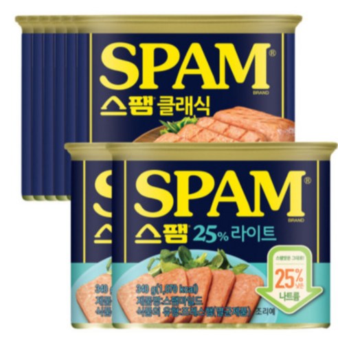 스팸 통조림 클래식 340g 6개+25% 라이트 340g 2개, 상세페이지 참조, 상세페이지 참조, 상세페이지 참조, 상세페이지 참조