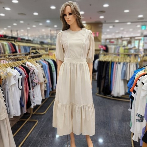 [에고이스트] 단추장식뒷밴딩원피스(EN2JO406)