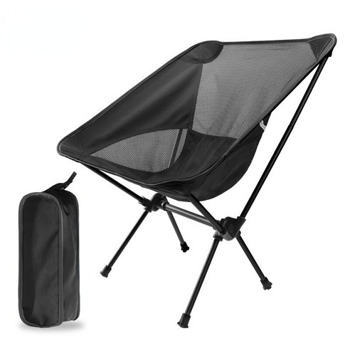[MENGDI] 야외 낚시 의자 휴대용 경량 홈 정원 좌석 슈퍼 하드 여행 하이킹 피크닉 바베큐 접이식 캠핑 의자, 하나, 블랙