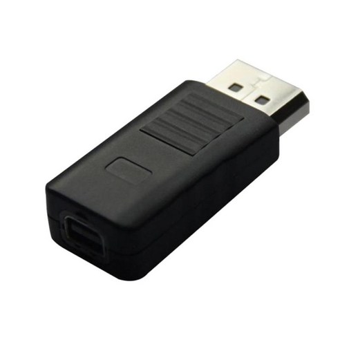 DP 미니 DP 어댑터 DisplayPort 남성 미니 디스플레이 포트 변환기, 5x2x2cm, 블랙, 플라스틱