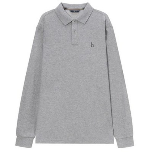 헤지스 남성용 퍼피자수 면 긴팔 카라 티셔츠