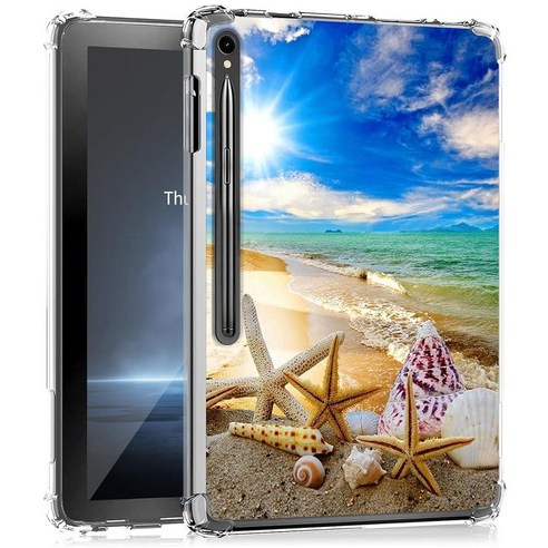 삼성 갤럭시 탭 S9 FE 2023SM-X510/X516용 투명 케이스황변 방지 슬림하고 가벼운 충격 소프트 TPU 보호 케이스 커버 선샤인 비치 140428, 미국 국기