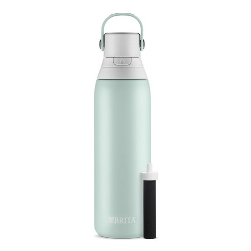 브리타 프리미엄 휴대용 스테인리스 물병 591ml 5종 (필터 1개 포함) / Brita Premium Stainless Steel Water Bottle 20oz, Carbon