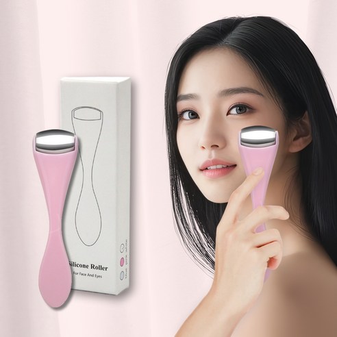 쿠시드 얼굴 붓기 페이스롤러 쿨링스틱 리프팅, 1개, 핑크
