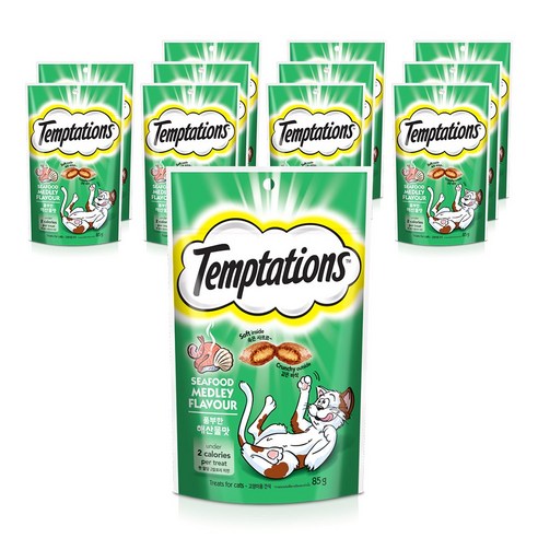 템테이션 고양이 간식 12개, 해산물맛, 1.02kg
