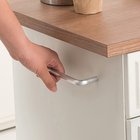 리센트 파스타 무빙주방수납카트2D1S, 아카시아+아이보리(손잡이방향-왼쪽손잡이)