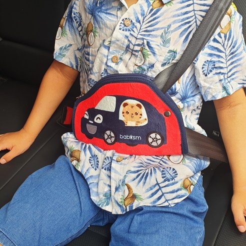 BABISM 래빗타이거 유아 안전벨트 가드 커버 지퍼형 토끼 캐릭터 방석