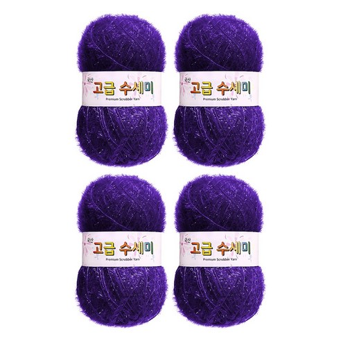 울클럽 별꽃수세미 DIY 고급수세미실 80g 4볼세트 + 동영상제공, 114진보라