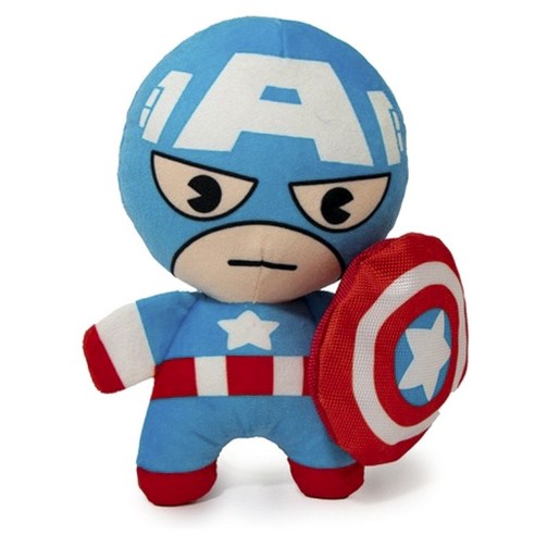 버클다운 카와이 스탠딩 포즈 반려견 장난감 스퀴커 플러쉬 봉제장난감, 1개, Captain America