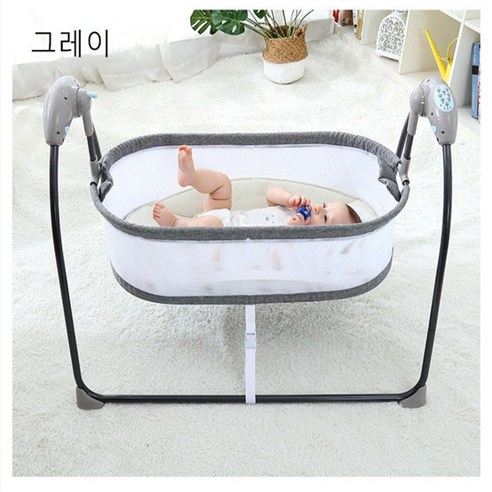 SW 유아전동침대 유아흔들요람 전동아기바운서 바운서, 그레이