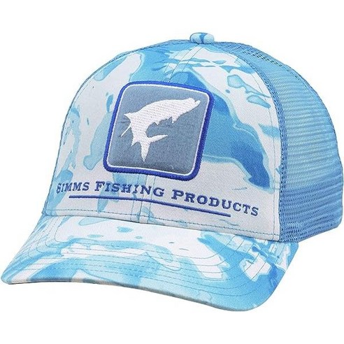 심스 Simms Tarpon 트러커 모자 낚시모자, Cloud Camo Blue, Cloud Camo Blue