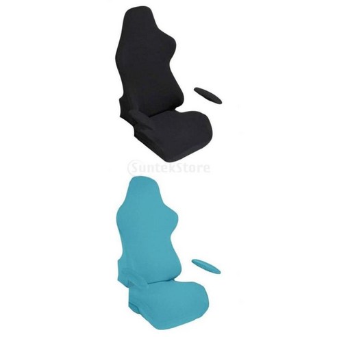 게임용 의자 커버 소프트 회전 의자 안락 의자 레이싱 게임용 의자 블랙+게임용 의자 커버 소프트 회전 의자, 한 사이즈, 폴리에스터, 블랙+블루