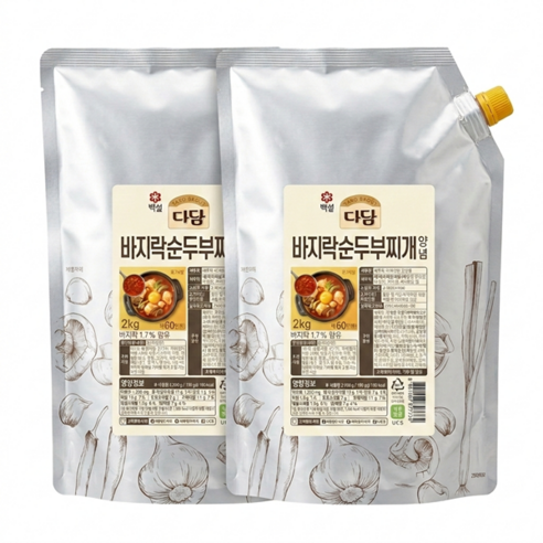 백설 다담 바지락 순두부찌개양념2kg 2개, 2kg, 2개