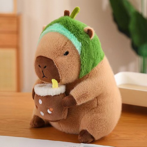 스토리원 7가지 카피바라 인형 동물 봉제 애착 선물 ST-TOY-017, 1개, 아보카도, 23cm