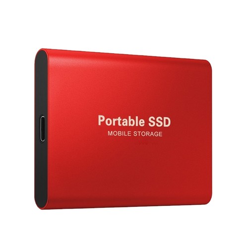 외장 하드 드라이브 1TB 2TB 4TB 울트라 슬림 하드 드라이브 타입 C USB 3.1 Type-C SSD, 1TB., 빨간색