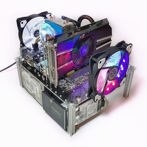 PC 오픈 섀시 쌓을 수 있는 컴퓨터 케이스 열 방출 아크릴 ATX MATX ITX 마더보드 테스트 벤치 플랫폼 DIY 컴퓨터 케이스 투명 지원 CPU 워터 쿨링 Best Top5