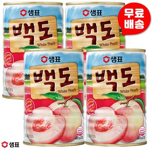 샘표 백도 통조림, 400g, 72개