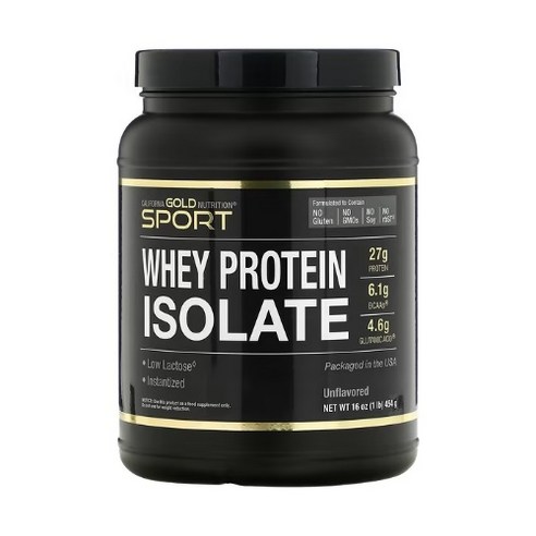 (해외) California Gold Nutrition 캘리포니아 골드 웨이 프로틴 아이솔레이트 무향 Protein Isolate, 454g, 1개