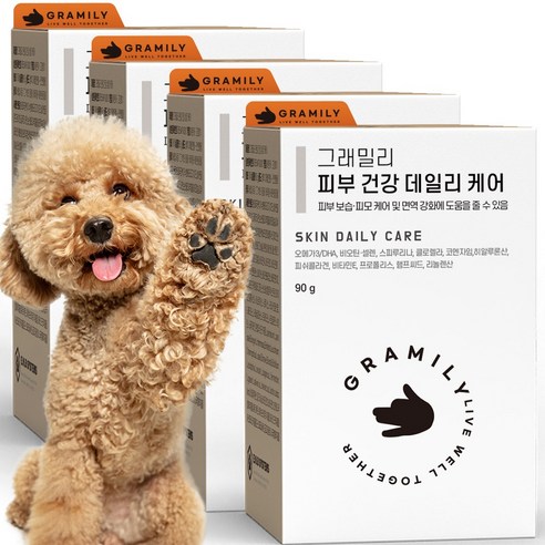 그래밀리 강아지 피부 영양제, 피부/피모, 4개