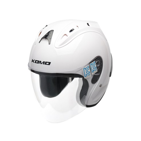 코모 668 오토바이 헬멧 가벼운 오픈페이스 헬멧, WHITE SILVER