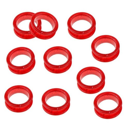 10 pcs 스파크 컬러 가위 링 삽입기 핑거 링, 레드, 고무
