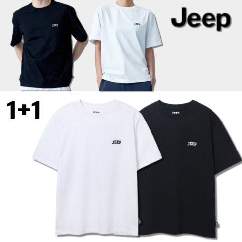 [국내매장판/AS가능] [1+1] 24SS JEEP 지프 반팔티 반팔 티셔츠 남성 여성 남녀공용 커플 JP2452