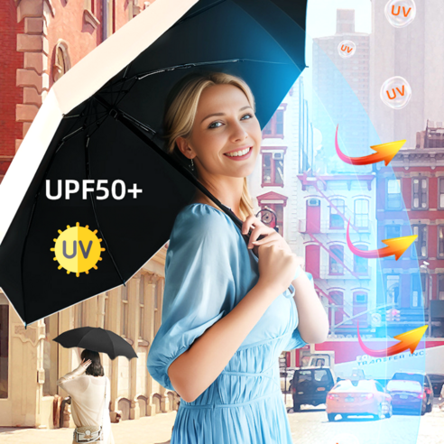 리빙하우스 UV 자외선 차단 미니 양산 우산 겸용 5단우산 양우산 +보관 케이스포함