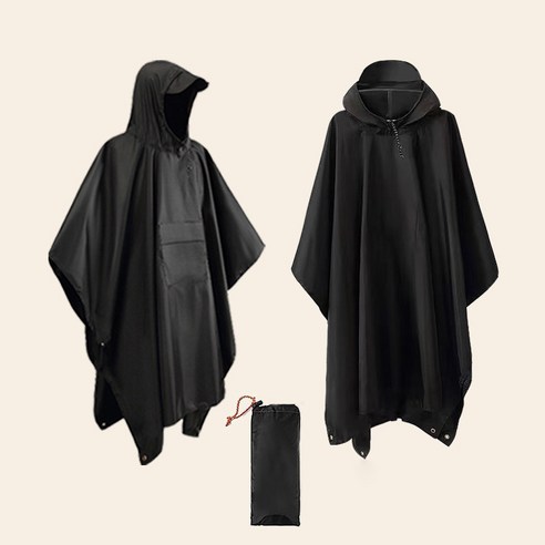 쬬린 초경량 다용도 야외용 골프 등산 우의, 1개, 블랙