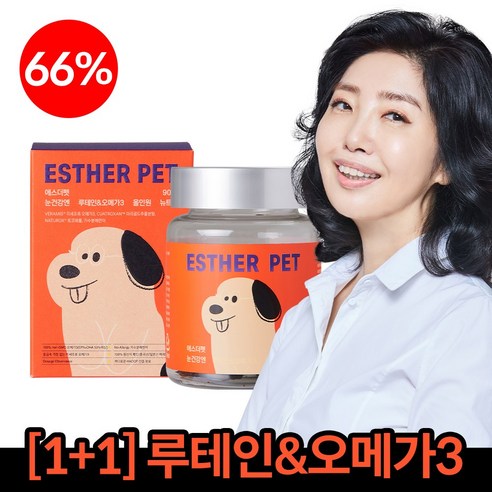 [강아지 영양간식] 에스더펫 눈건강엔 루테인&오메가3 뉴트릿 져키, 2박스, 90g