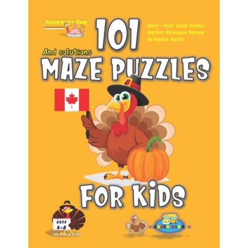 Thanksgiving Maze Book for Kids Ages 4-8: 101 Puzzle Pages. Easy