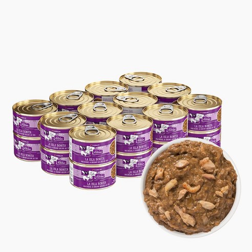 웨루바 고양이 캣츠인더키친 캔 라 이슬라 보니타 24P (고등어 참치 새우), 혼합맛, 2160g, 1팩